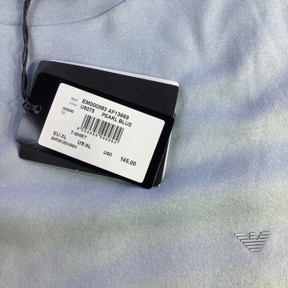 Emporio Armani Mens Pearl Blue Crew Neck T Shirt Travel Essential Easy XL NWT - Picture 5 of 12